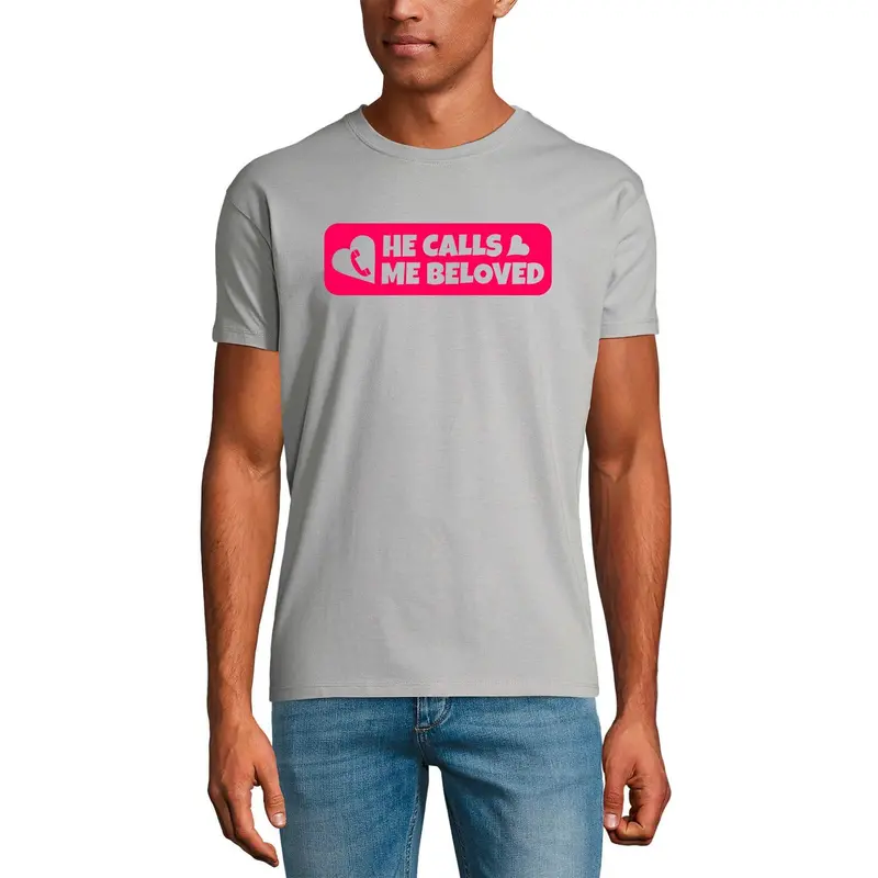 Ultrabasic Men's T-Shirt He Calls Me Beloved - Peace Love - Hearts 1