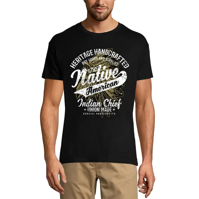 Ultrabasic Men's T-Shirt Heritage Handcrafted Native American - Indian Chief Tee Shirt 3