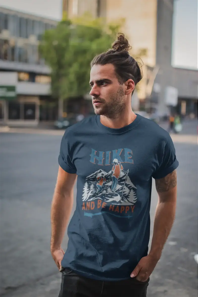 Ultrabasic Men's T-Shirt Hike And Be Happy - Mountain Hiker Tee Shirt 1
