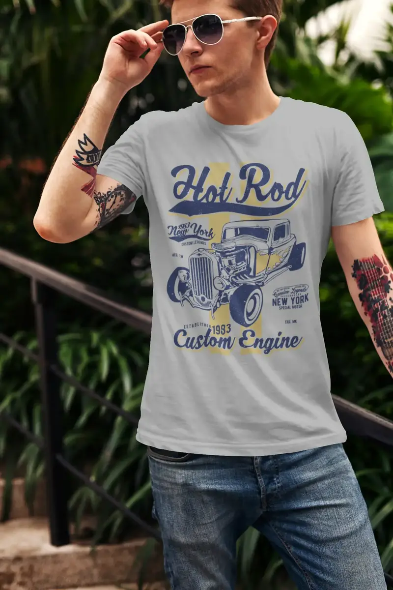 Ultrabasic Men's T-Shirt Hot Rod New York Since 1983 - Custom Engine Tee Shirt 1