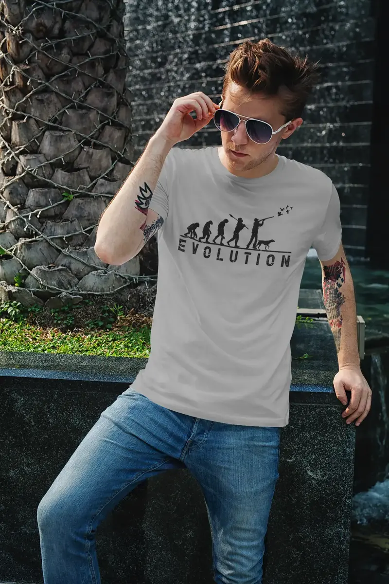 Ultrabasic Men's T-Shirt Hunter Evolution - Funny Hunting Tee Shirt 1
