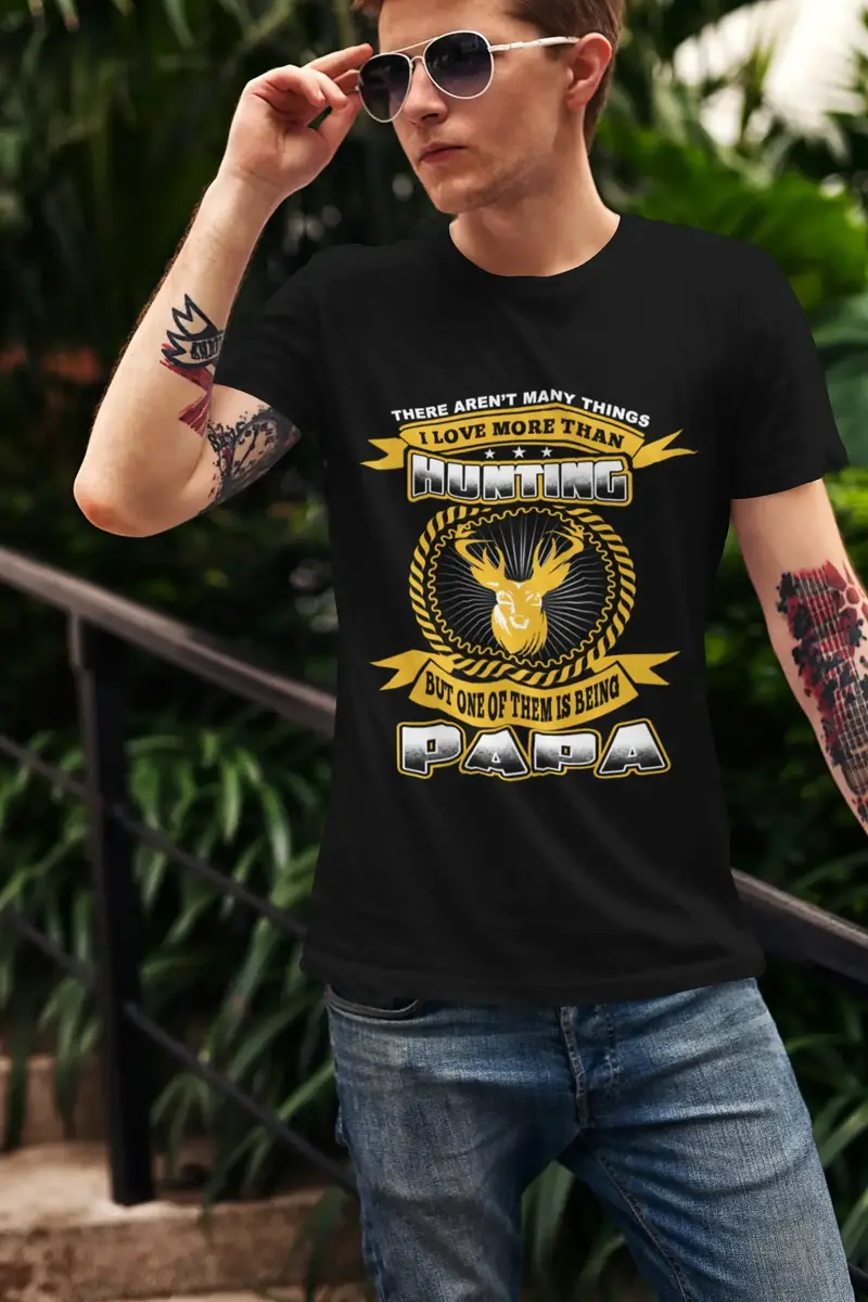 Ultrabasic Men's T-Shirt Hunting Papa - Funny Joke Father Tee Shirt 1