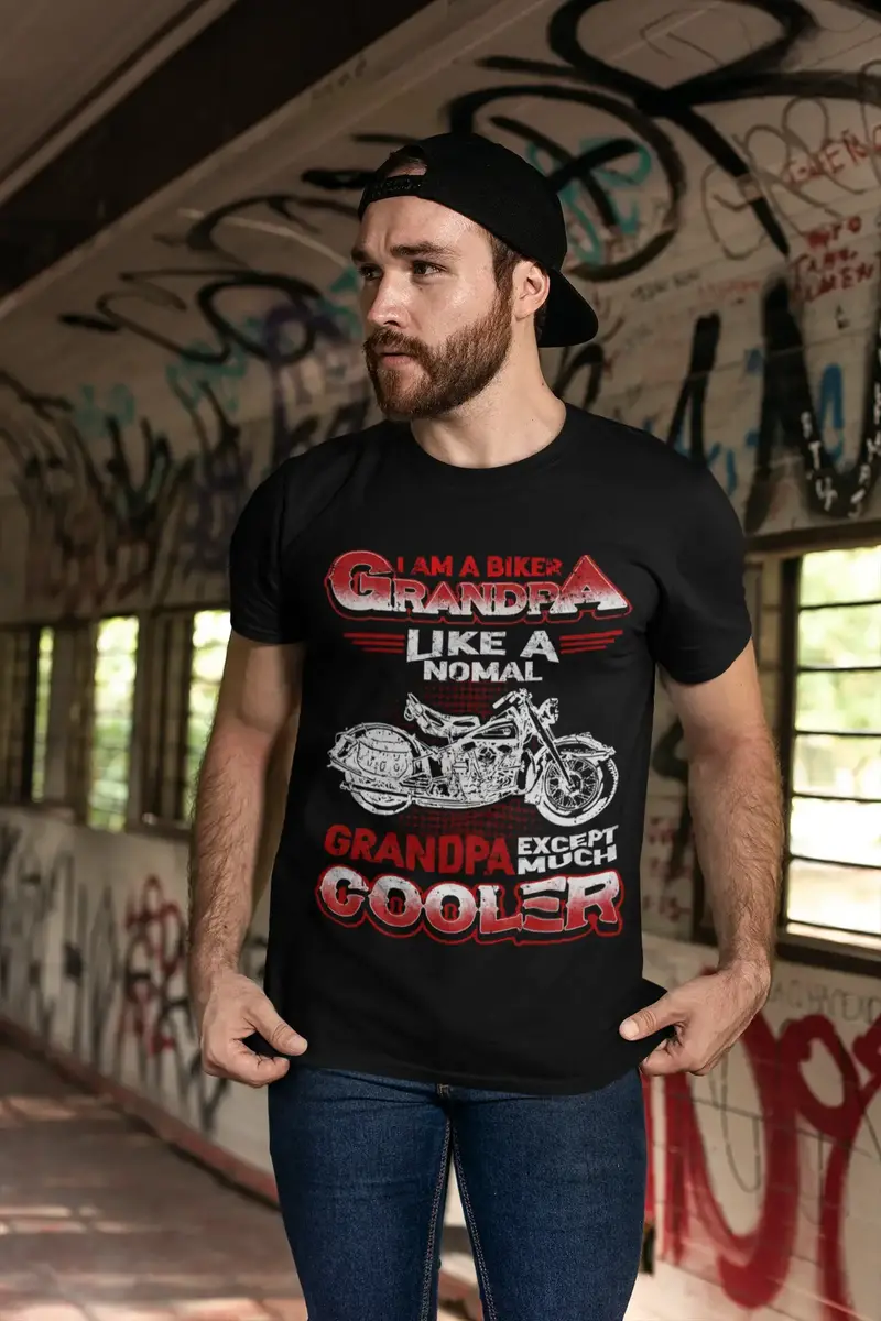 Ultrabasic Men's T-Shirt I Am A Biker Grandpa Like A Normal Grandpa Except Much Cooler - Biker Tee Shirt 1