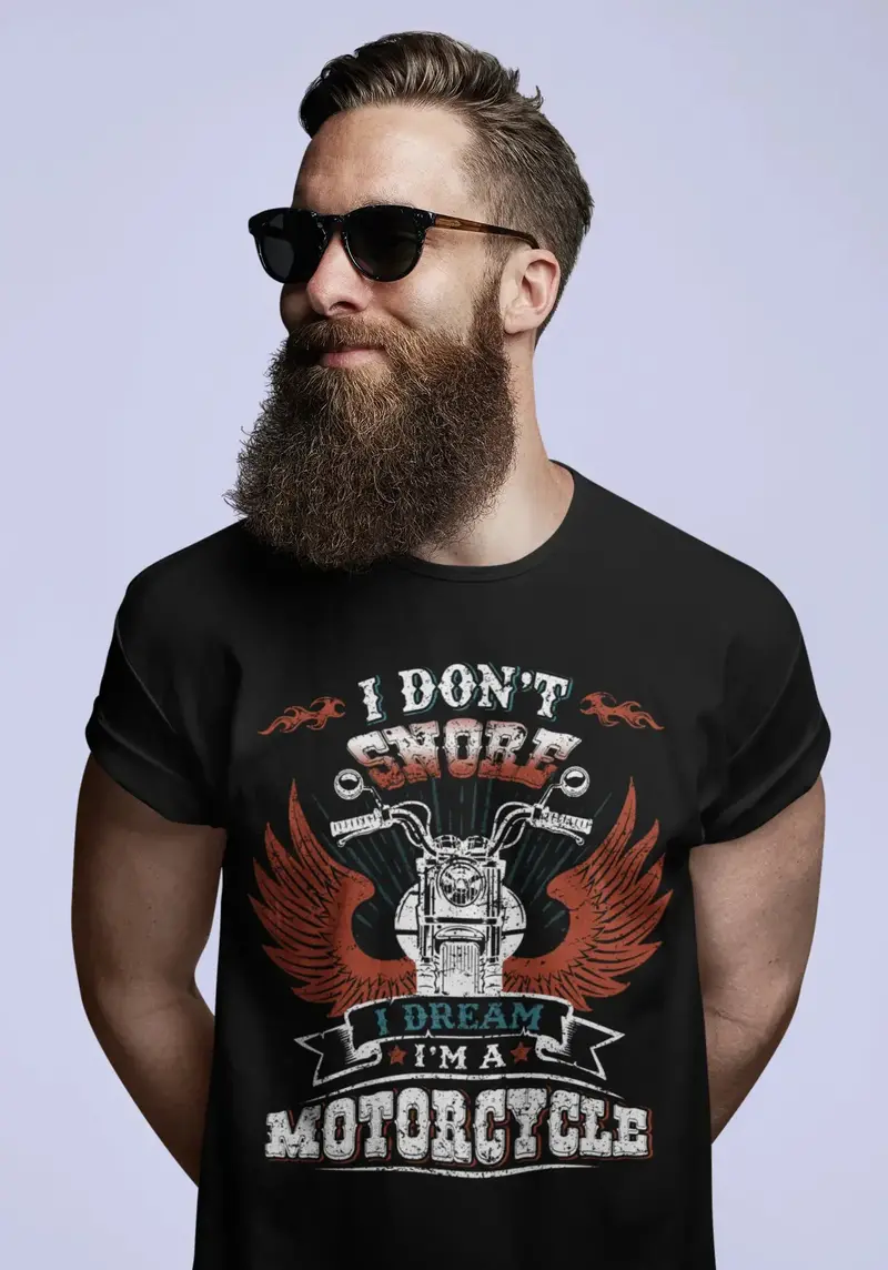 Ultrabasic Men's T-Shirt I Don't Snore I Dream I'm Motorcycle - Funny Biker Tee Shirt 1