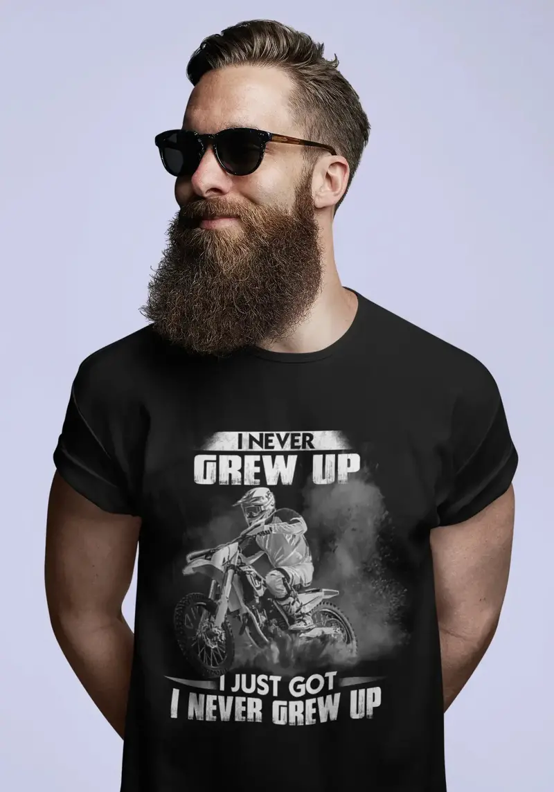 Ultrabasic Men's T-Shirt I Never Grew Up - Funny Humor Biker Tee Shirt 1