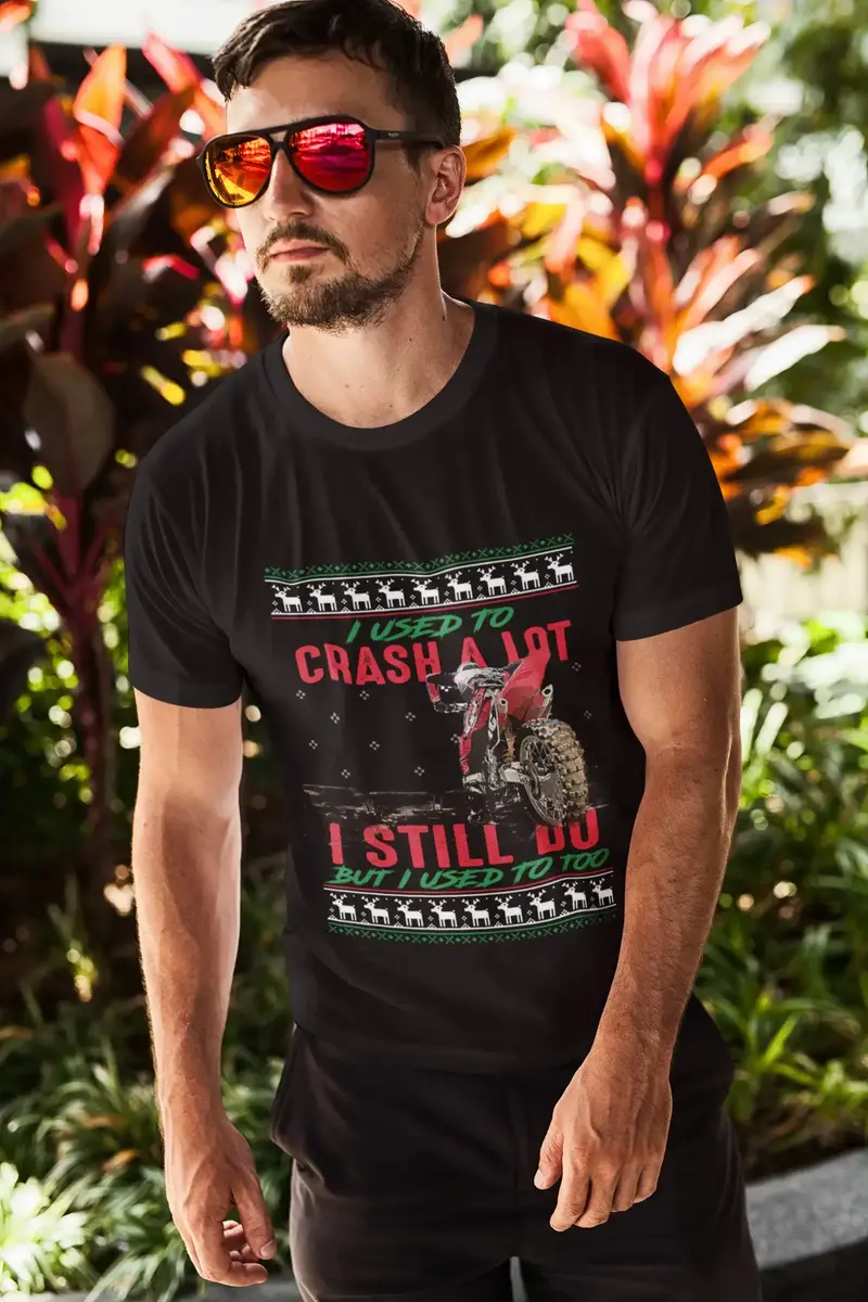 Ultrabasic Men's T-Shirt I Used To Crash A Lot - Funny Humor Biker Tee Shirt 1