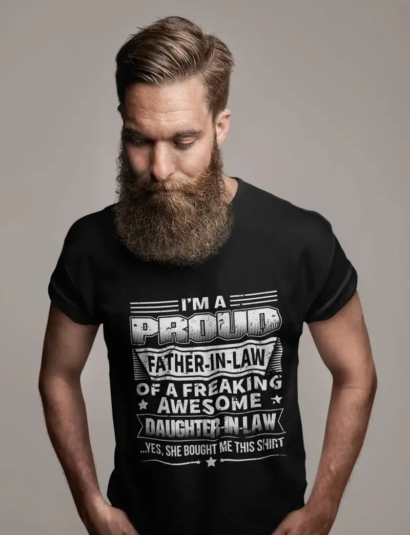 Ultrabasic Men's T-Shirt I'm Proud Father In Law - Funny Daddy's Quote 1