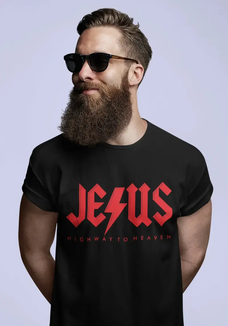 Ultrabasic Men's T-Shirt Jesus Highway To Heaven - Religious Shirt 1