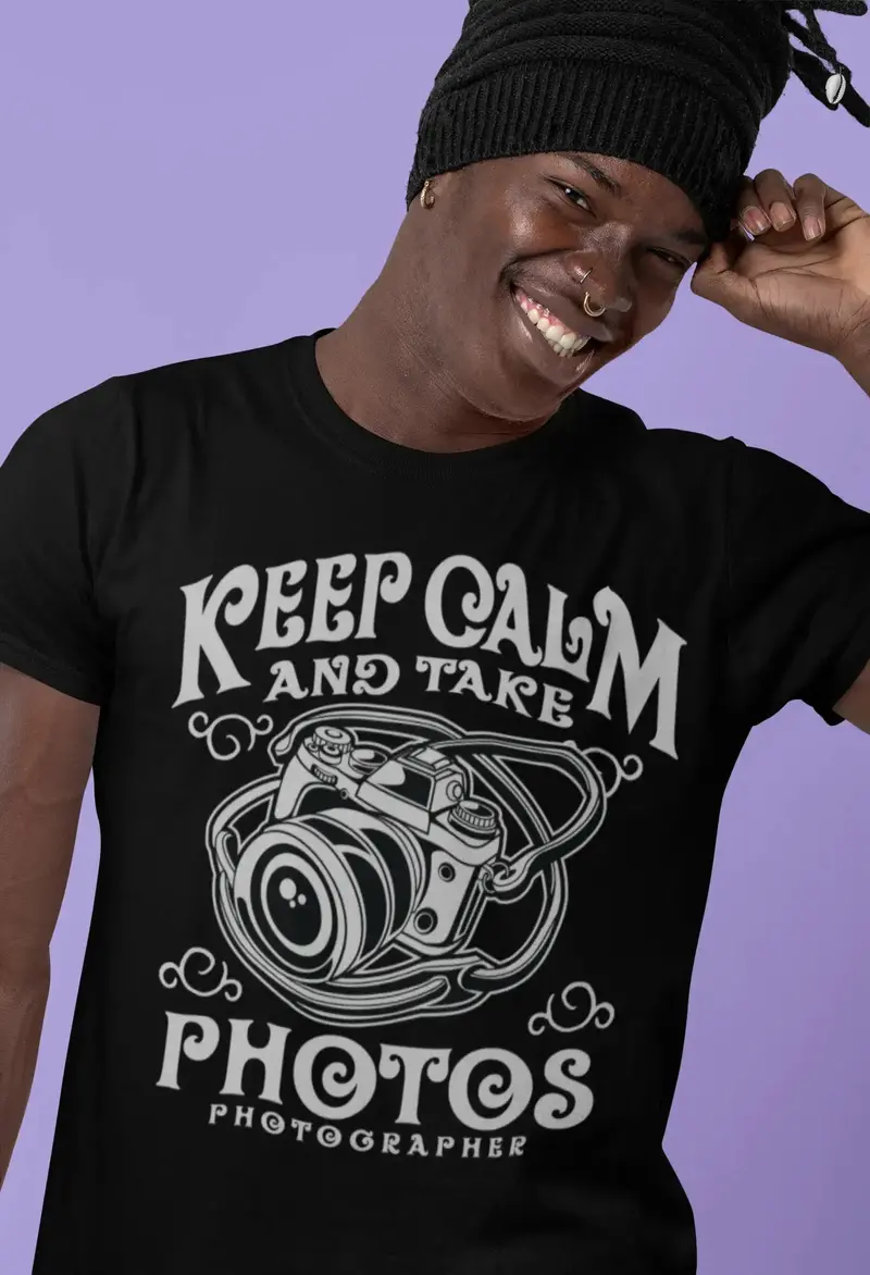 Ultrabasic Men's T-Shirt Keep Calm And Take Photos - Photographer Tee Shirt 1