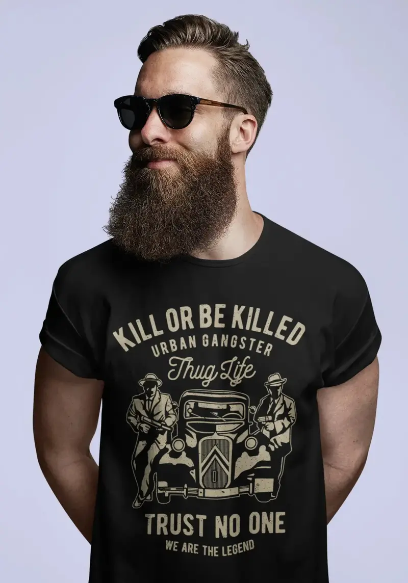 Ultrabasic Men's T-Shirt Kill Or Be Killed - Trust No One - Thug Life - Quote Shirt 1