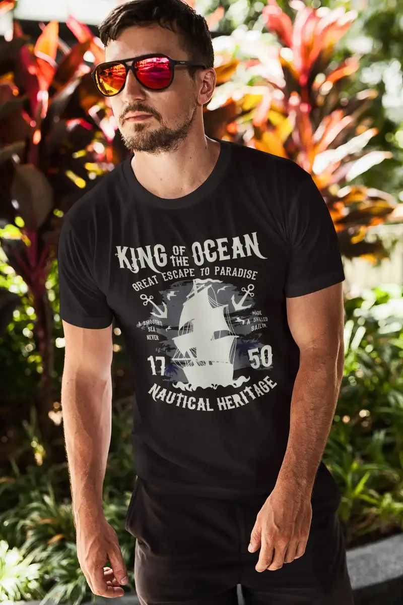Ultrabasic Men's T-Shirt King Of The Ocean - 1750 Nautical Heritage - Sailor Tee Shirt 1