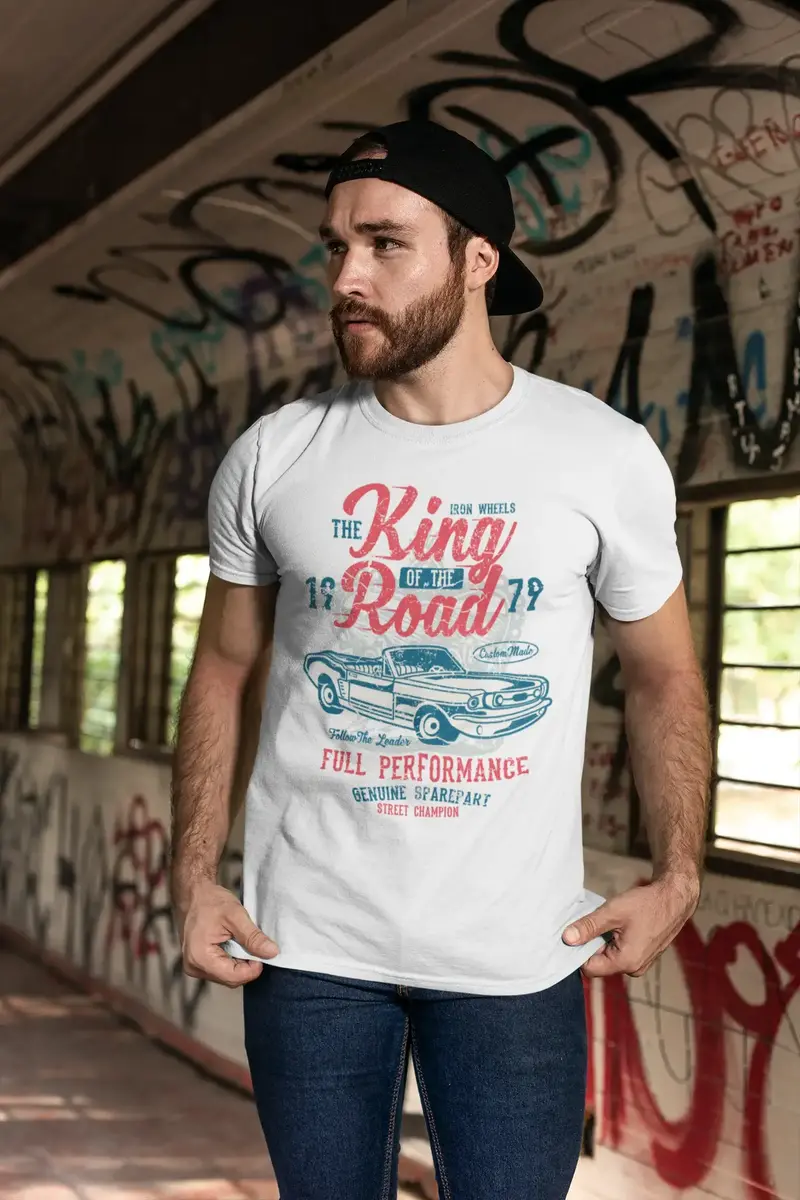Ultrabasic Men's T-Shirt King Of The Road Since 1979 - Iron Wheels Vintage Tee Shirt 1
