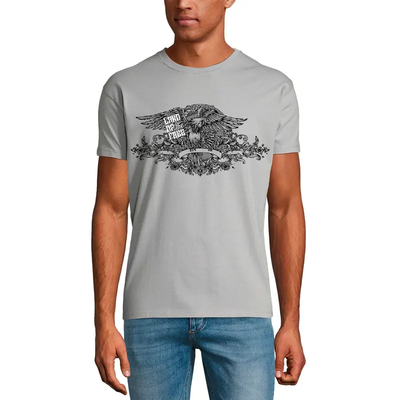 Ultrabasic Men's T-Shirt Land Of The Free - Usa Patriotic Eagle Shirt For Men 1