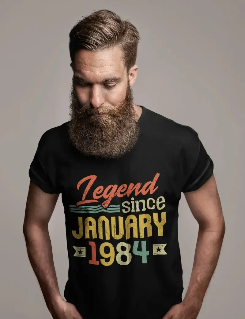 Ultrabasic Men's T-Shirt Legend Since January 1984 - Funny 37Th Birthday Gift Tee Shirt 1