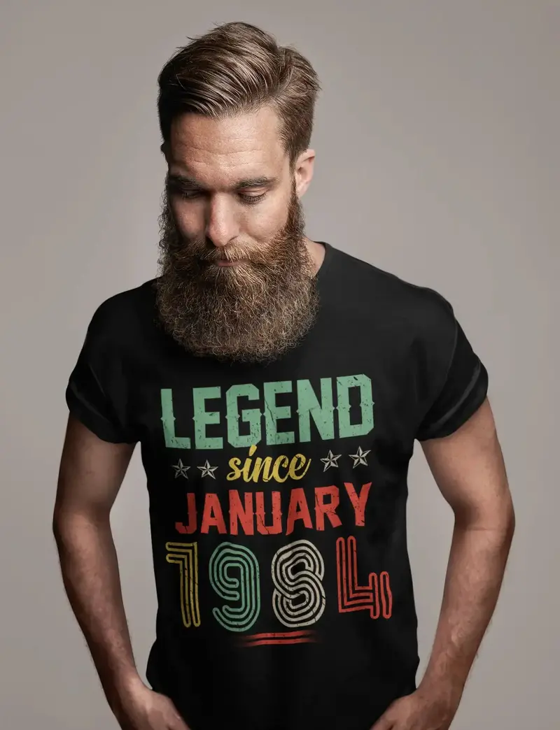 Ultrabasic Men's T-Shirt Legend Since January 1984 - Vintage 37Th Birthday Gift Tee Shirt 1