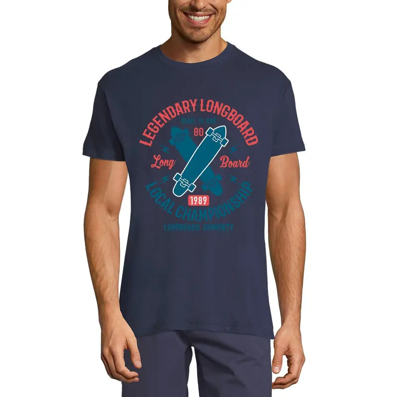 Ultrabasic Men's T-Shirt Legendary Longboard 1989 - Long Board Skate Tee Shirt 1