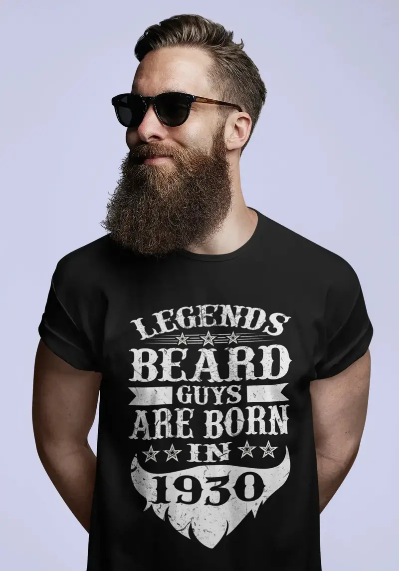Ultrabasic Men's T-Shirt Legends Beard Guys Are Born In 1930 - Gift For 90Th Birthday Tee Shirt 1