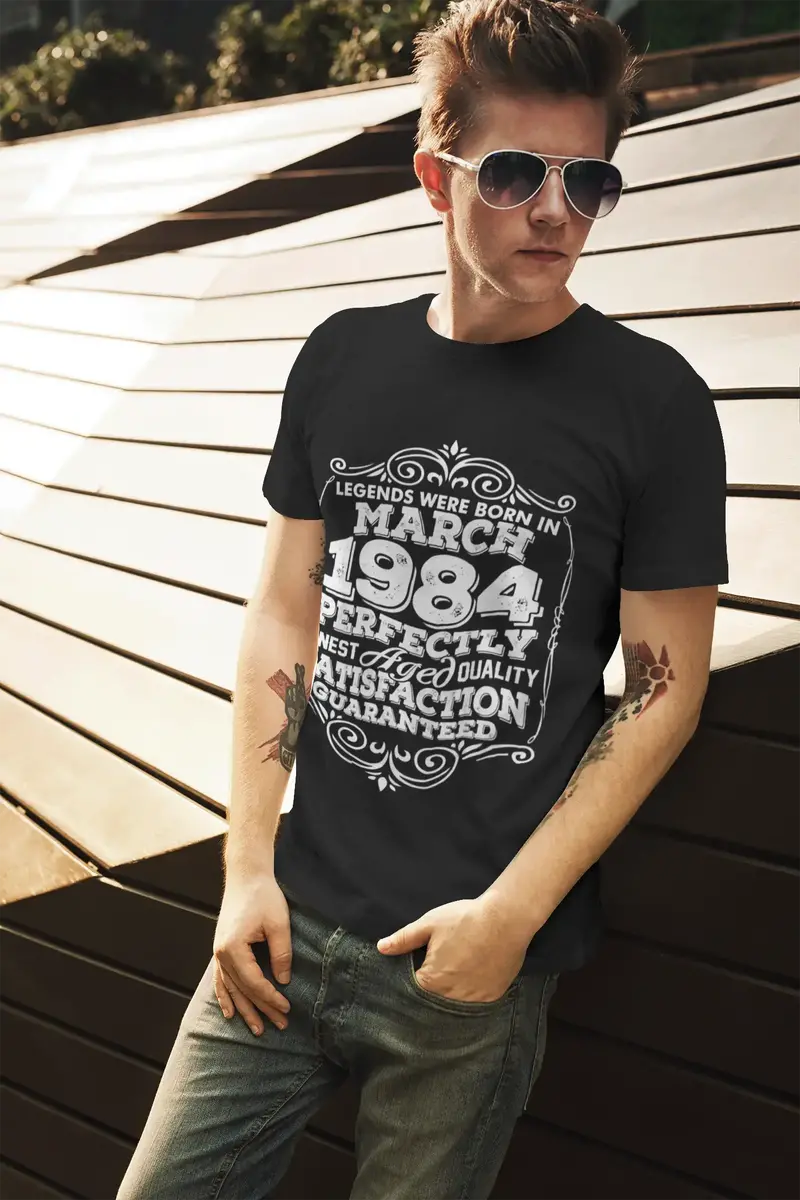 Ultrabasic Men's T-Shirt Legends Were Born In March 1984 - Perfectly Aged 37Th Birthday Gift Tee Shirt 1