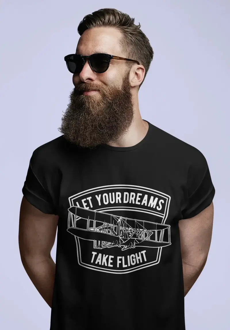 Ultrabasic Men's T-Shirt Let Your Dreams Take Flight - Gliding Aviation Tee 1