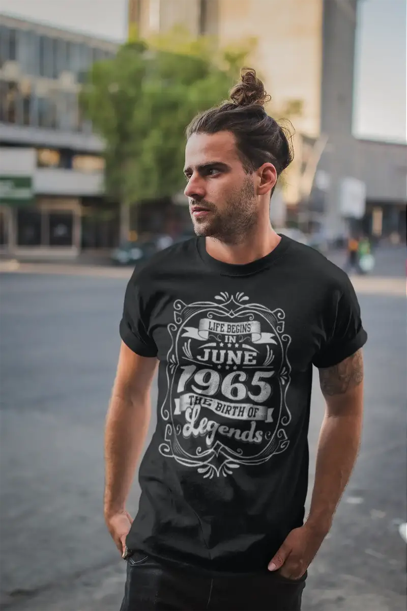 Ultrabasic Men's T-Shirt Life Begins In June 1965 - Birth Of Legends 55Th Birthday Tee Shirt 1