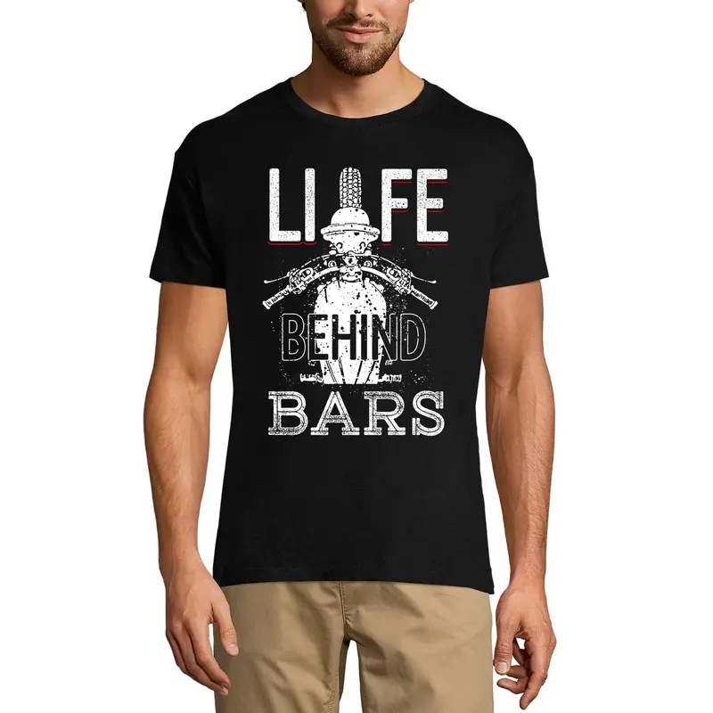 Ultrabasic Men's T-Shirt Life Behind Bars - Funny Humor Biker Tee Shirt 1