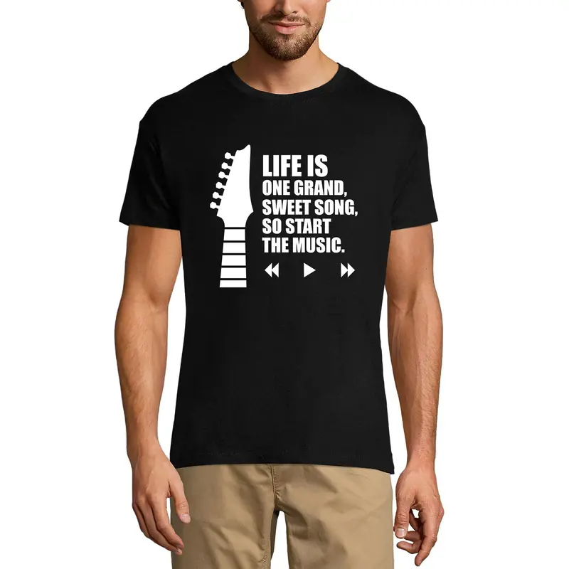 Ultrabasic Men's T-Shirt Life Is One Grand Sweet Song Start The Music Shirt 1