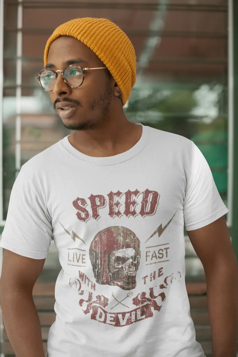 Ultrabasic Men's T-Shirt Live Fast With Devil - Funny Shirt For Race Car Driver 2