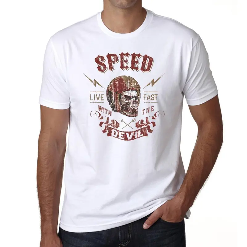 Ultrabasic Men's T-Shirt Live Fast With Devil - Funny Shirt For Race Car Driver 3