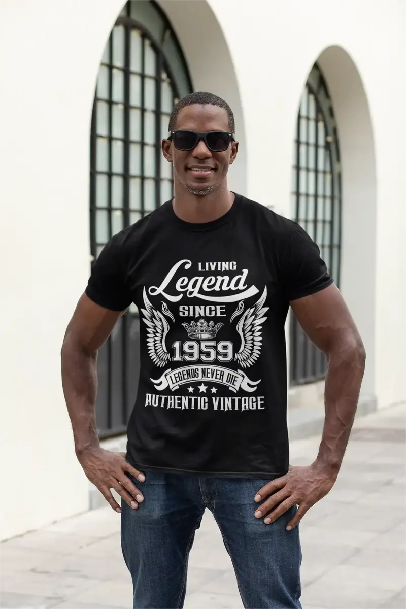 Ultrabasic Men's T-Shirt Living Legend Since 1959 Authentic Vintage - 62Nd Birthday Gift Tee Shirt 1