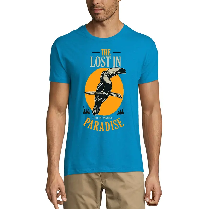 Ultrabasic Men's T-Shirt Lost In Paradise Rio De Janeiro - Funny Bird Shirt 1