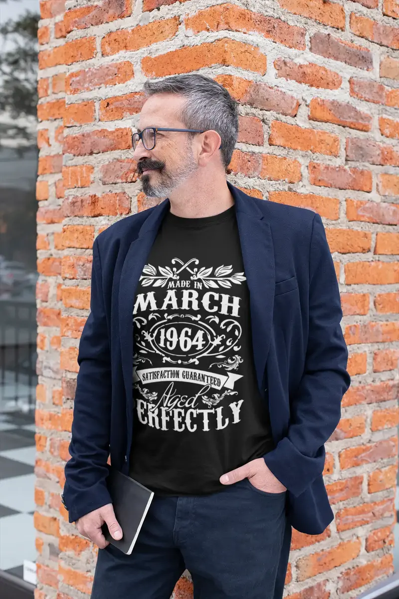 Ultrabasic Men's T-Shirt Made In March 1964 Aged Perfectly - 57Th Birthday Gift Tee Shirt 1
