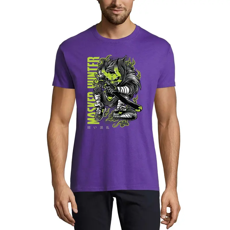 Ultrabasic Men's T-Shirt Masked Hunter - Japan Oni Ninja Japanese Demon Hannya Mask Tee Shirt 1