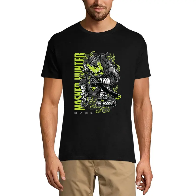 Ultrabasic Men's T-Shirt Masked Hunter - Japan Oni Ninja Japanese Demon Hannya Mask Tee Shirt 3