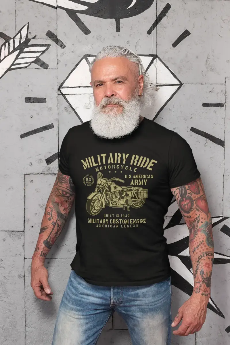 Ultrabasic Men's T-Shirt Military Ride - Us American Army Motorcycle Legend 1942 Tee Shirt 1