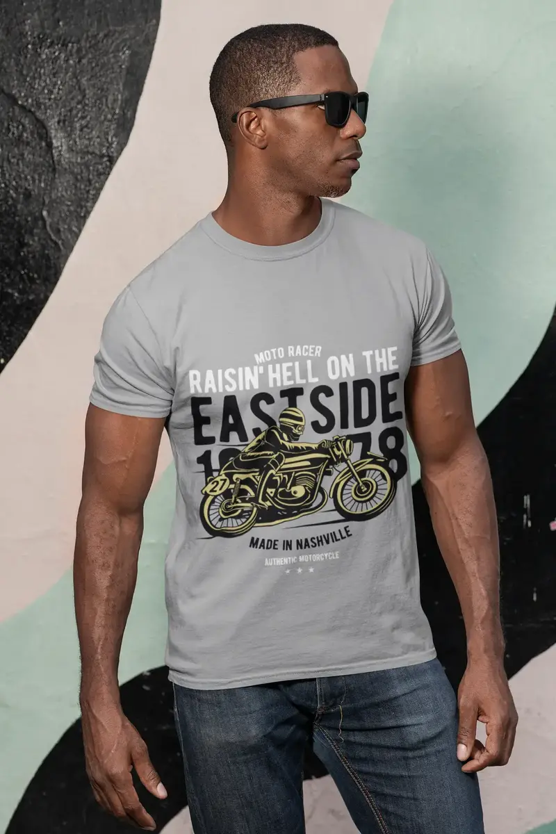 Ultrabasic Men's T-Shirt Moto Racer Raisin' Hell On The East Side 1978 Tee Shirt 1