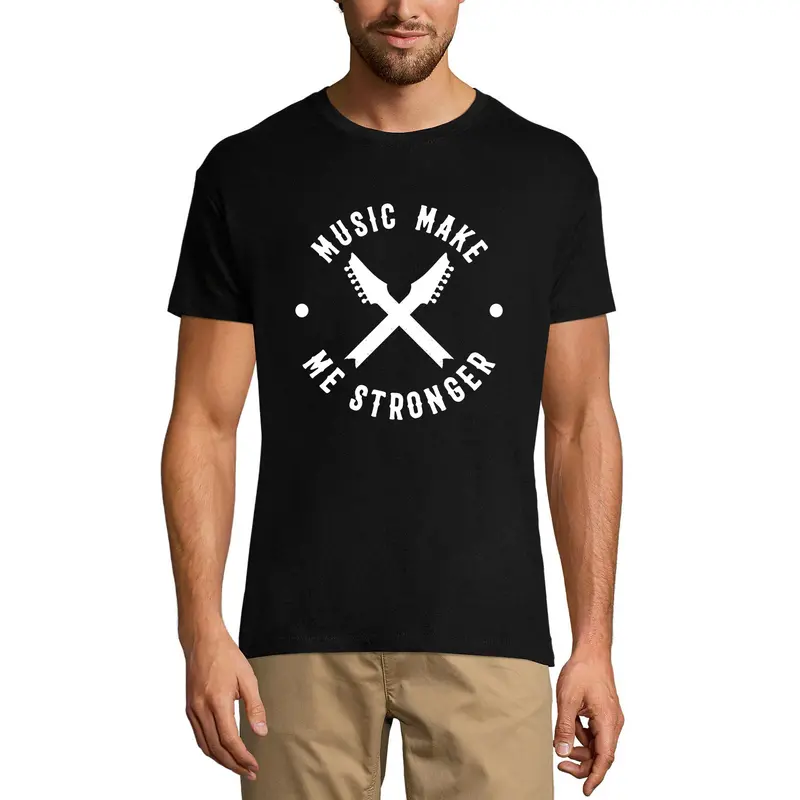 Ultrabasic Men's T-Shirt Music Make Me Stronger - Guitar Shirt For Musician 1