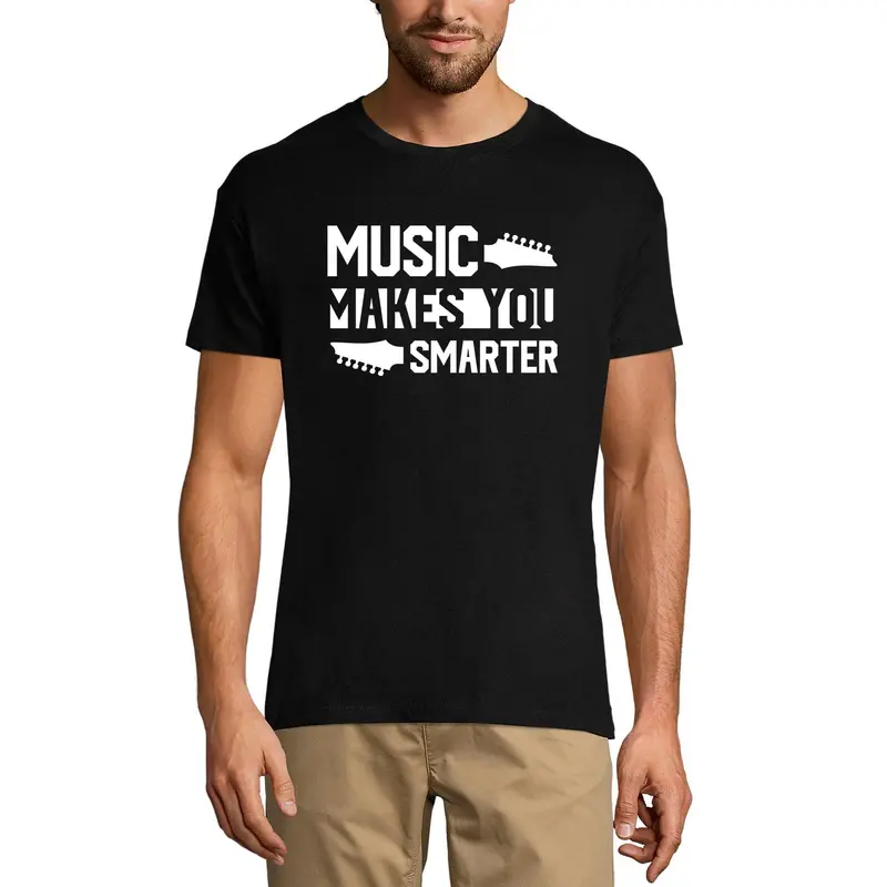 Ultrabasic Men's T-Shirt Music Makes You Smarter - Guitar Bass Shirt For Men 1