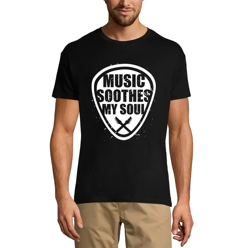 Ultrabasic Men's T-Shirt Music Soothes My Soul - Guitar Shirt For Musician 1