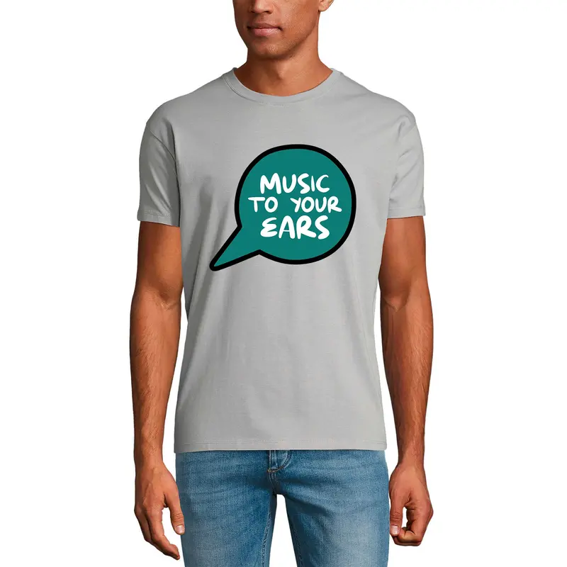 Ultrabasic Men's T-Shirt Music To Your Ears - Artistic Slogan Shirt For Men 1