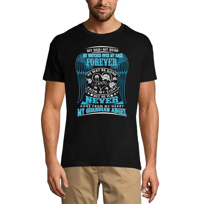 Ultrabasic Men's T-Shirt My Dad My Hero My Guardian Angel - Daddy In Heaven 1