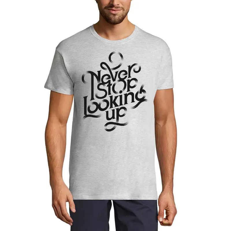 Ultrabasic Men's T-Shirt Never Stop Looking Up - Short Sleeve Tee Shirt 1