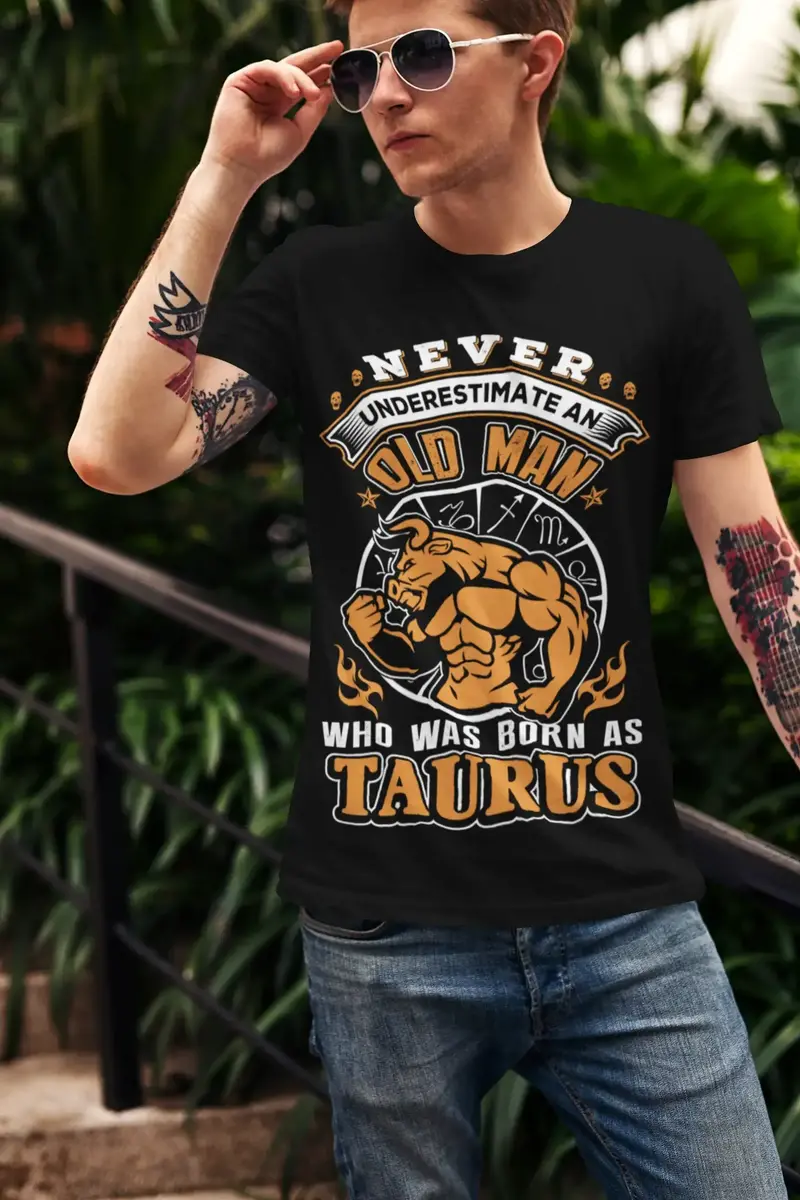 Ultrabasic Men's T-Shirt Never Underestimate An Old Man Who Was Born As Taurus 1