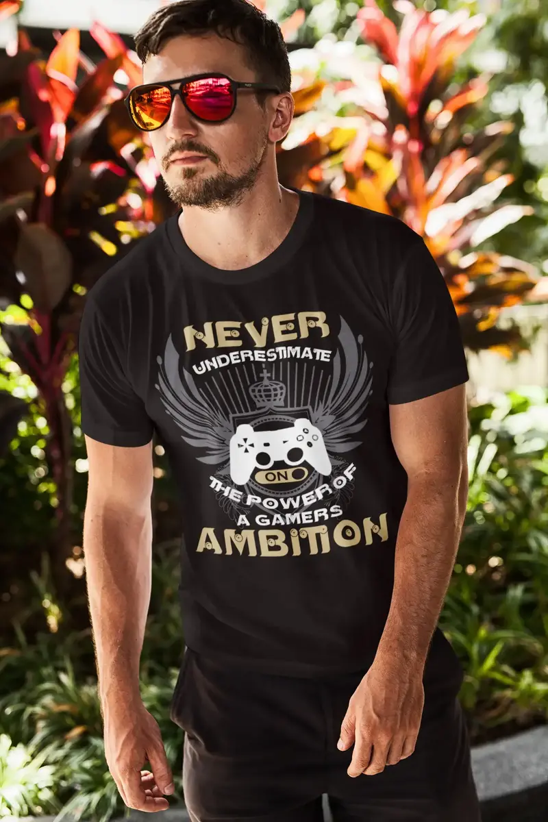 Ultrabasic Men's T-Shirt Never Underestimate Power Of A Gamers Ambition Shirt 1
