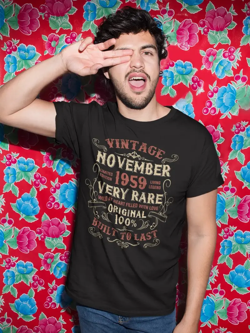 Ultrabasic Men's T-Shirt November 1959 Vintage - 62Nd Birthday Gift Tee Shirt 1