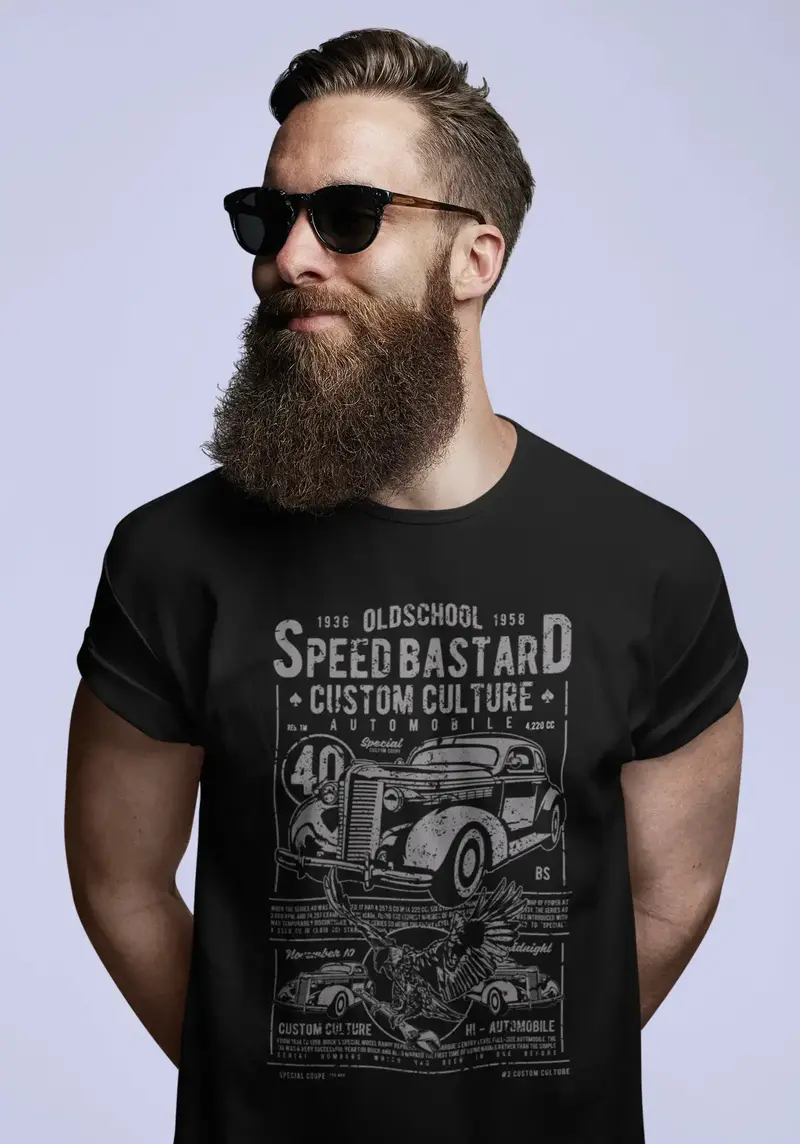 Ultrabasic Men's T-Shirt Oldschool Speed Bastard - Automobile Car Tee Shirt 1