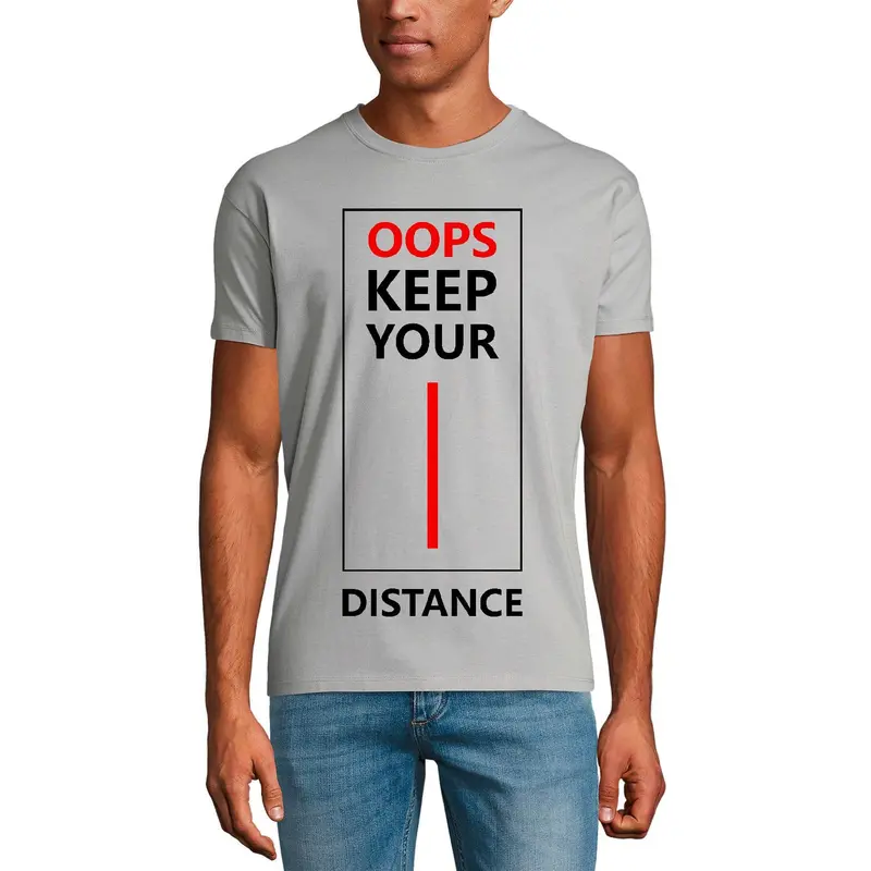 Ultrabasic Men's T-Shirt Oops Keep Your Distance - Pandemic Lockdown Shirt 1
