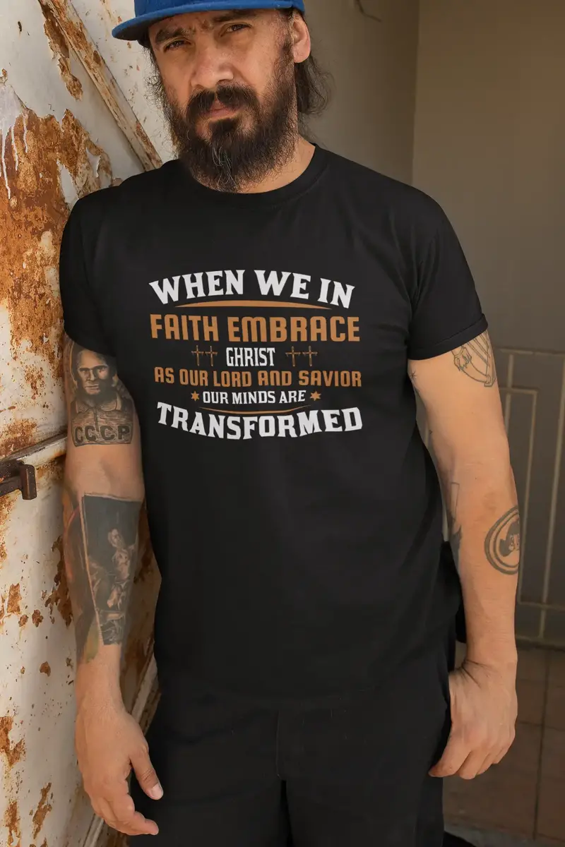 Ultrabasic Men's T-Shirt Our Minds Are Transformed - Christian Religious Shirt 1