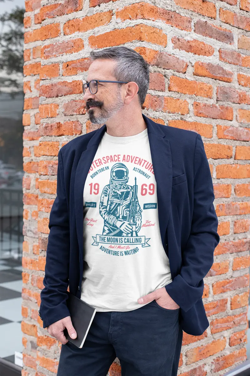 Ultrabasic Men's T-Shirt Outerspace Adventure - Born To Be An Astronaut 1969 Tee Shirt 2