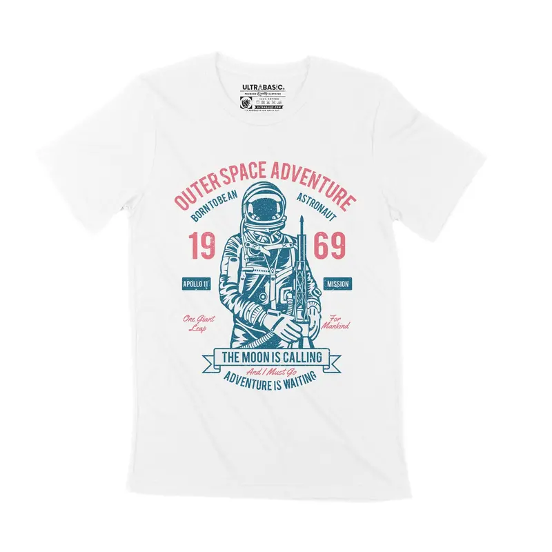 Ultrabasic Men's T-Shirt Outerspace Adventure - Born To Be An Astronaut 1969 Tee Shirt 3