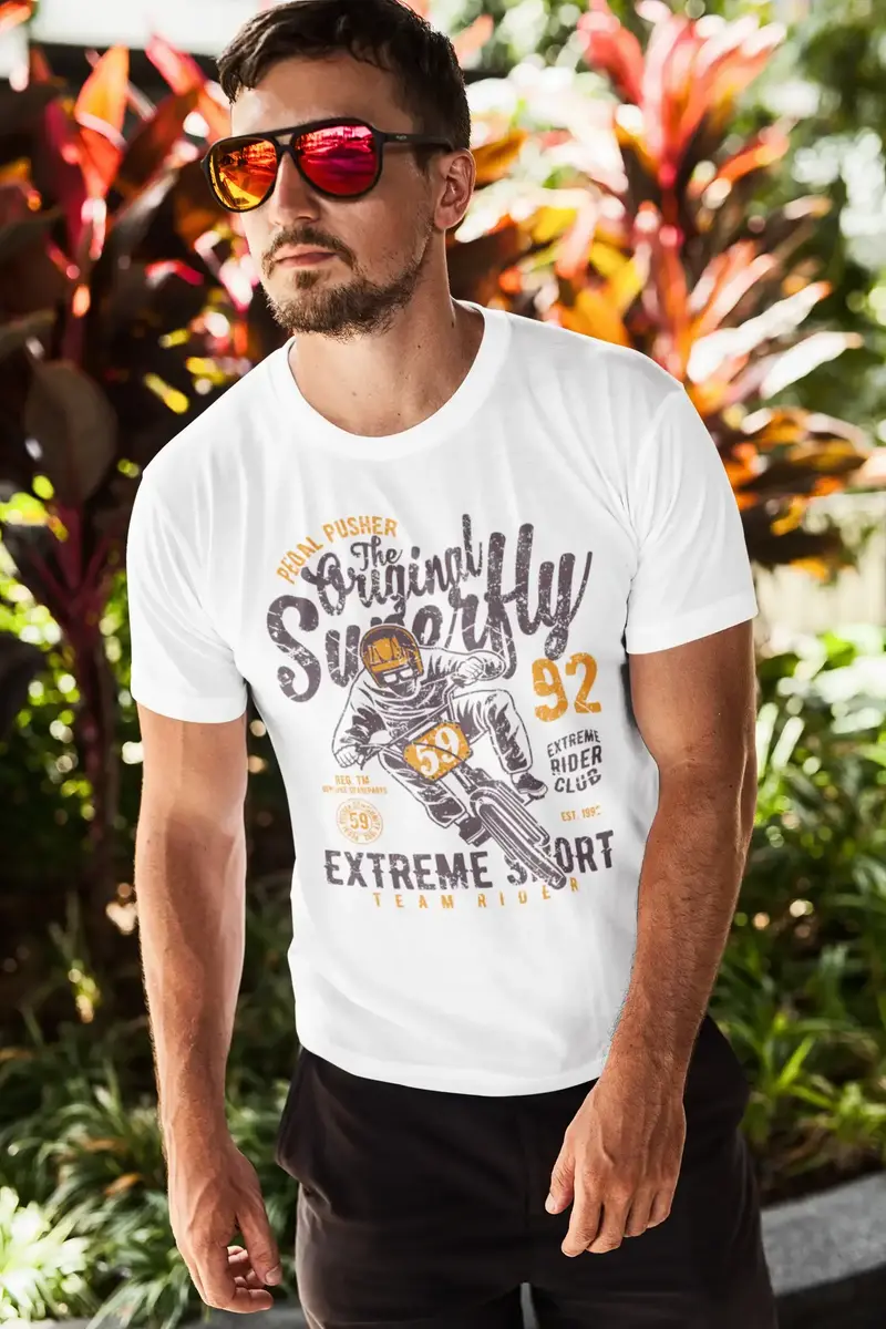 Ultrabasic Men's T-Shirt Pedal Pusher Original Super Fly - Rider Club Tee Shirt 1